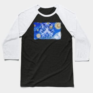 Starry Night Cat Baseball T-Shirt